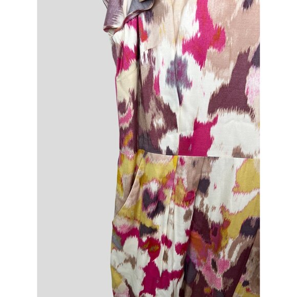 Ann Taylor Loft Womens Multicolor Ruffle Sleeve Dress Size 12 - Picture 12 of 16